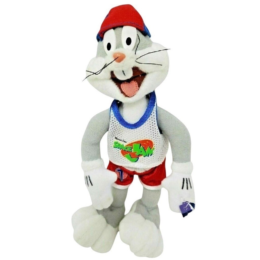 Vintage 1996 Space Jam Bugs Bunny Plush, McDonald's WB Basketball Bunny Stuffed